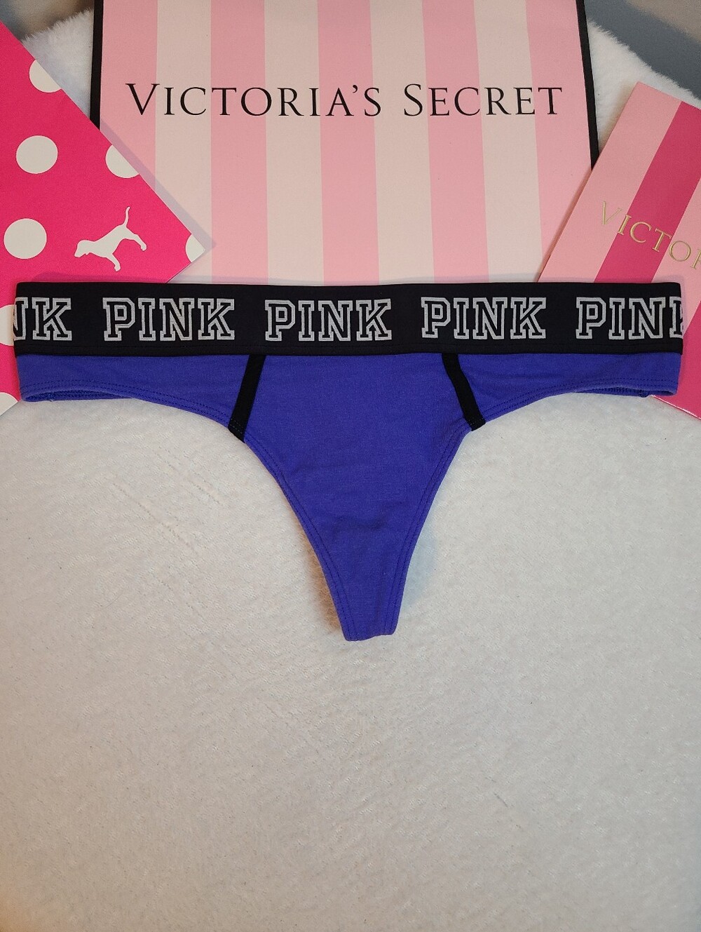 Y2K VS PINK Classic Logo Band Cotton Extra Low Rise Boy Thong Size M